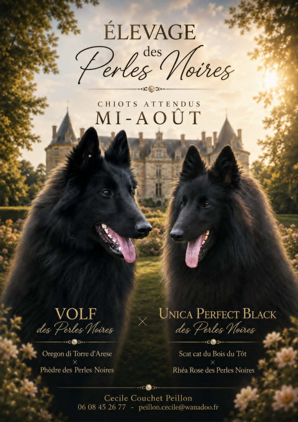 Chiot Berger Belge des perles noires